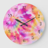 Abstract Tie Dye Style Wall Decor Clocks ラージ壁時計 (正面)