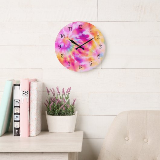 Abstract Tie Dye Style Wall Decor Clocks ラージ壁時計 (読書スペース)