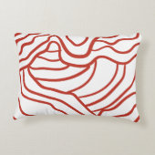 Abstract Topographic Line Art – Red Contour Map-In アクセントクッション (裏面)
