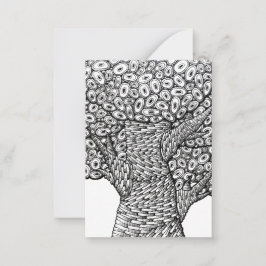 Abstract Tree Drawing Oval Shapes Design ノートカード
