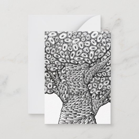 Abstract Tree Drawing Oval Shapes Design ノートカード (正面)