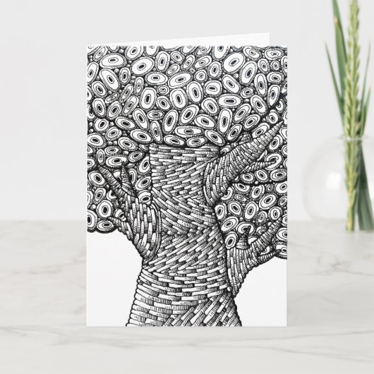 Abstract Tree Drawing Oval Shapes Design Card カード (正面)