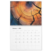 Abstract Tree Ring 2026 Calendar カレンダー (2月 2026)