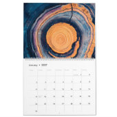 Abstract Tree Ring 2026 Calendar カレンダー (1月 2027)