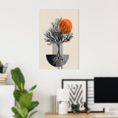 Abstract Tree Wall Art - Minimalist Geometric ポスター (ホームオフィス)