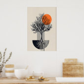 Abstract Tree Wall Art - Minimalist Geometric ポスター (キッチン)
