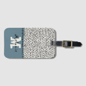Abstract trendy minimal  hand sketched Monogram  ラゲッジタグ (正面横)