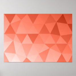 Abstract Triangle Art - Red Tones ポスター