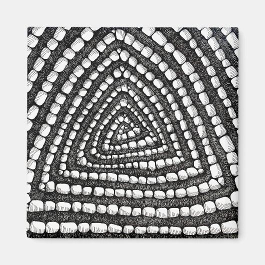 Abstract Triangle Detailed Pen and Ink Shapes マグネット (正面)