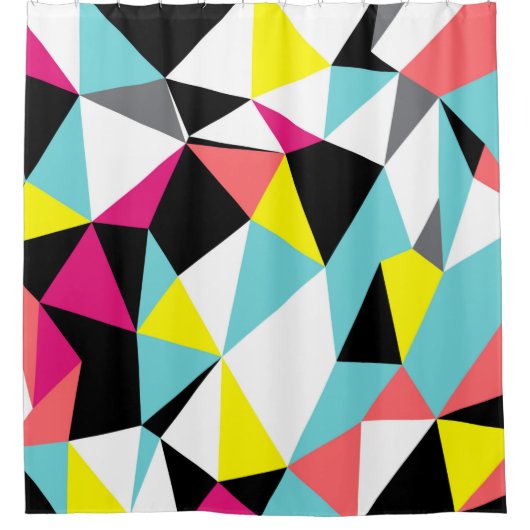 Abstract triangles geometrical pattern background シャワーカーテン (正面)