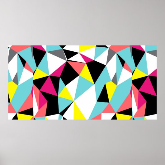 Abstract triangles geometrical pattern background ポスター (正面)