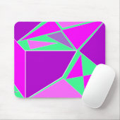 Abstract triangles purple and green マウスパッド (マウス)