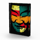 Abstract Tribal Mask Wall Art – Colorful Distresse フォトブロック (右)