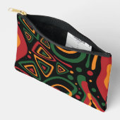 Abstract Tribal Shapes Pattern in Red, Gold, Green アクセサリーポーチ (見開き)