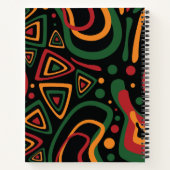 Abstract Tribal Shapes Pattern in Red, Gold, Green ノートブック (裏面)