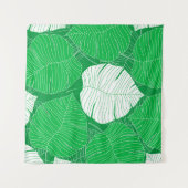Abstract tropical leaf painting design タペストリー (正面(横))