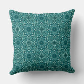 Abstract Turquoise Aqua Mosaic Geometric Backgroun クッション (裏面)