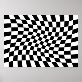 Abstract Twisted Checkerboard ポスター