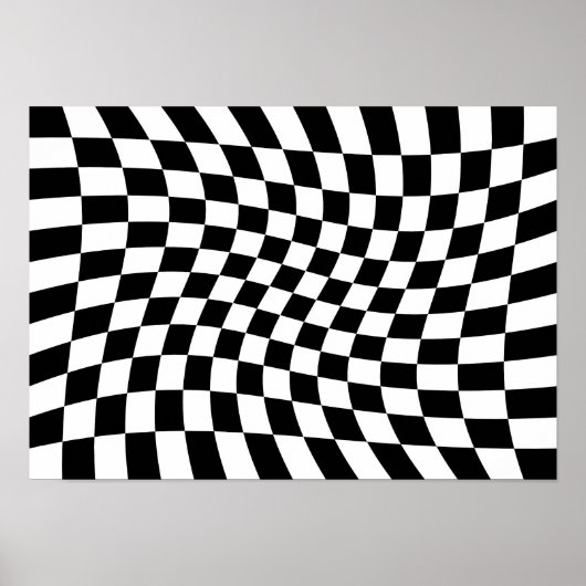 Abstract Twisted Checkerboard ポスター (正面)