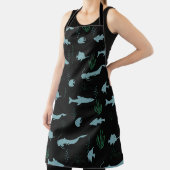 Abstract underwater pattern with fishes and seawee エプロン (インサイチュ)