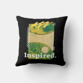 Abstract Urban Art Green & Yellow Aesthetic クッション (裏面)