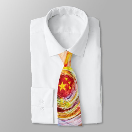 Abstract USA-China Star Fusion Necktie ネクタイ