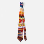Abstract USA-China Star Fusion Necktie ネクタイ