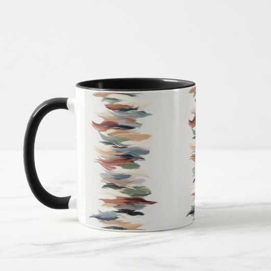 Abstract Vertical Brush Stroke Mug –Art Coffee Cup マグカップ (左)