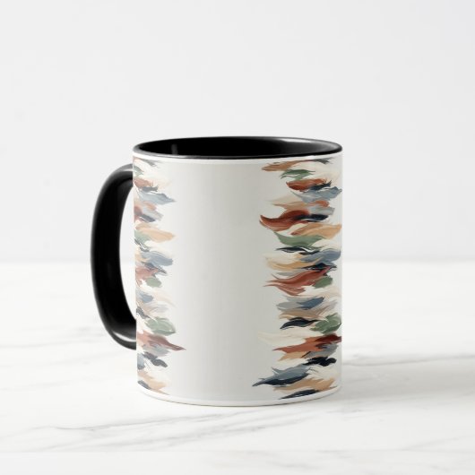 Abstract Vertical Brush Stroke Mug –Art Coffee Cup マグカップ (正面左)