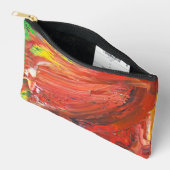 Abstract Vertical Gesture in Red アクセサリーポーチ (見開き)