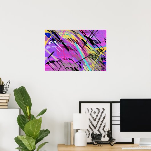 Abstract Vibrant 80s ポスター (ホームオフィス)