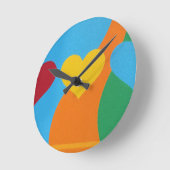 Abstract Vibrant Heart Shapes Round Clock ラウンド壁時計 (傾斜)
