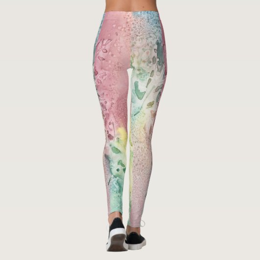 Abstract Vibrant Pattern Psychedelic Color Burst レギンス (裏面)