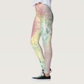 Abstract Vibrant Pattern Psychedelic Color Burst レギンス (左)