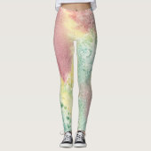 Abstract Vibrant Pattern Psychedelic Color Burst レギンス (正面)