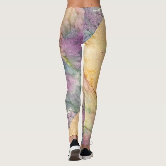 Abstract Vibrant Pattern Psychedelic Color Burst レギンス (裏面)