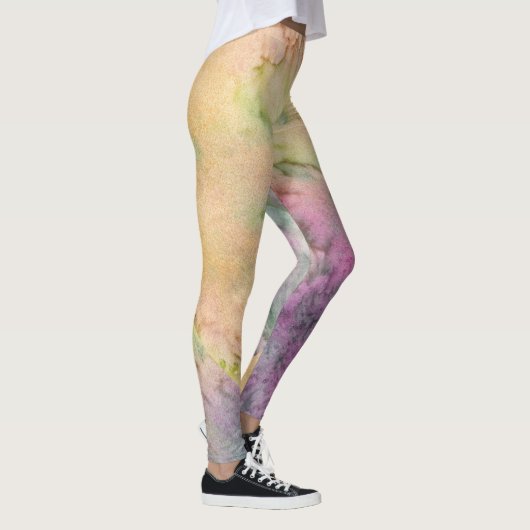 Abstract Vibrant Pattern Psychedelic Color Burst レギンス (右)
