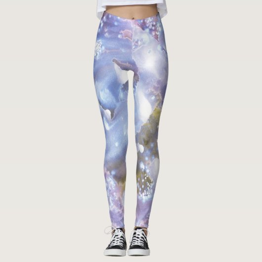 Abstract Vibrant Pattern Psychedelic Color Burst レギンス (正面)