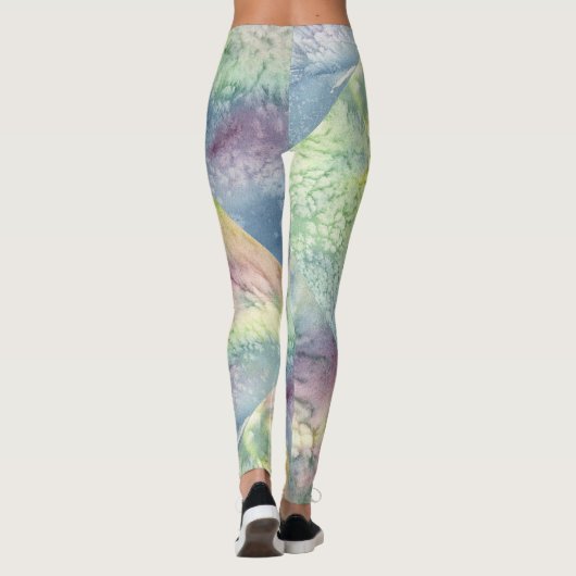 Abstract Vibrant Pattern Psychedelic Color Burst レギンス (裏面)