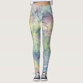 Abstract Vibrant Pattern Psychedelic Color Burst レギンス (正面)