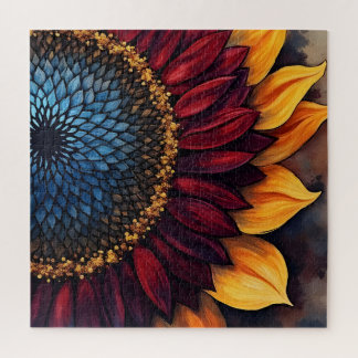 Abstract Vibrant Sunflower and Sunflower Seeds  ジグソーパズル