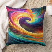 Abstract Vibrant Wave Throw Pillow クッション (ブランケット)