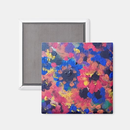 Abstract vintage flowers マグネット (正面/裏面)