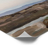 Abstract vintage landscape sunset art print ポスター (角)