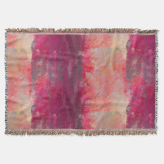 abstract vintage painting in pink red スローブランケット