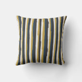 Abstract vintage stripes golden navy クッション (裏面)