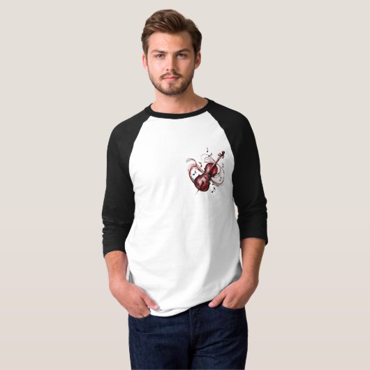 Abstract violin 3/4 sleeve basic raglan tシャツ (正面フル)