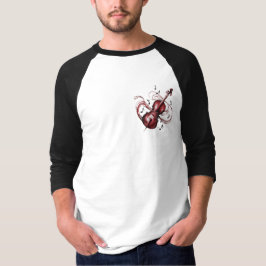 Abstract violin 3/4 sleeve basic raglan tシャツ