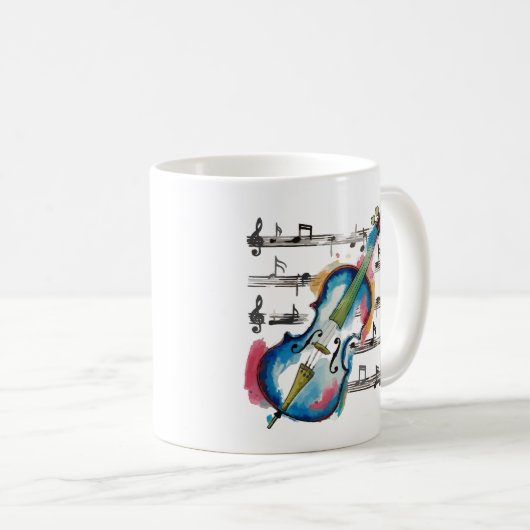 Abstract Violin Coffee Mug コーヒーマグカップ (正面右)