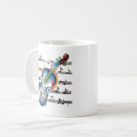 Abstract Violin Coffee Mug コーヒーマグカップ (正面左)